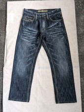 Mish Mash Mens Denim Jeans Size W30 L28 Short Distressed Look Dark Blue Straight