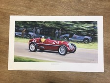 Limited Edition Signed Print Tazio Nuvolari Alfa Romeo 8C By Tony Smith 5/50