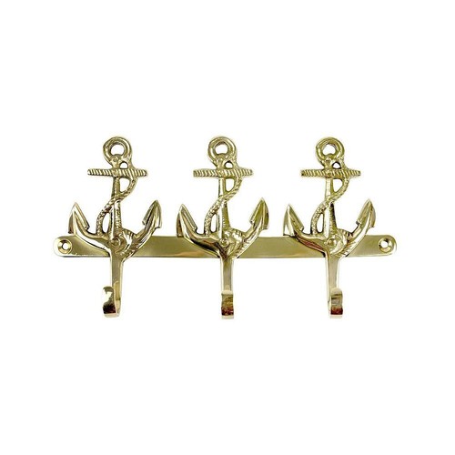 Anchor brass hooks nautical - brass, 3