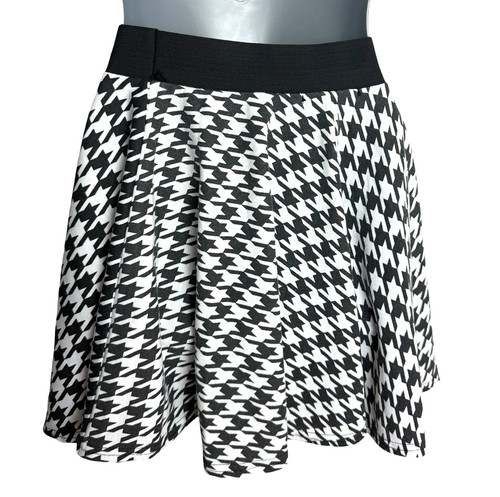 Houndstooth line mini skirt - a-line,