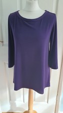 Kim & Co 3/4 Sleeve Wide Neck Top new size medium QVC deep purple