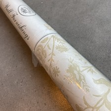 Laura Ashley Vintage Wallpaper Roll 1976 Floral Beige Birds Retro 1970's 70s