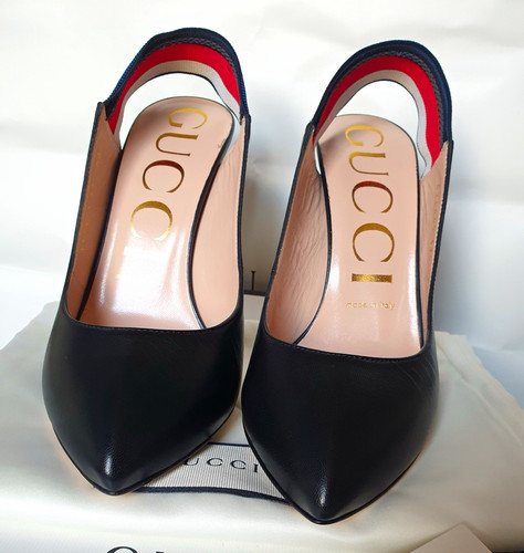 Gucci black leather pointed - gucci,