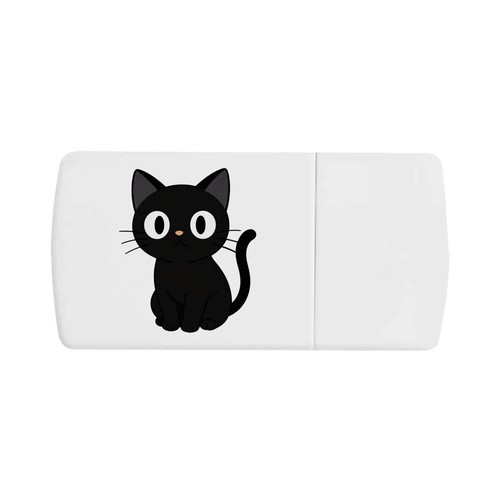Black cat pill box with - 'black, cat'