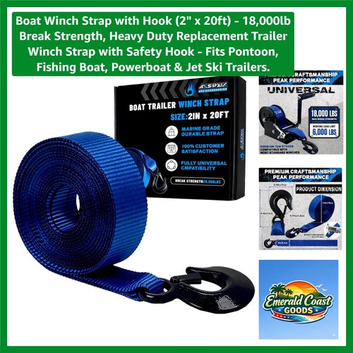 Boat winch strap - winch, with
