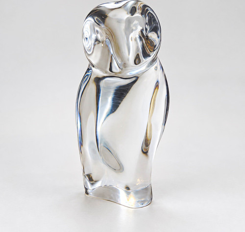 Clear art glass owl figurine - art,
