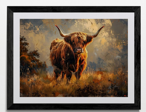Highland cow framed canvas - cow,