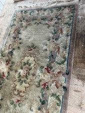 Vintage Chinese Rug Hand Made Oriental Wool Carpet    73”x36”