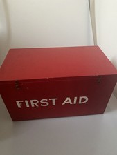 Vintage First Aid Box Wooden