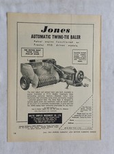 Jones Automatic Twin Tie Baler Advertisement removed from 1961 Farming Magazine