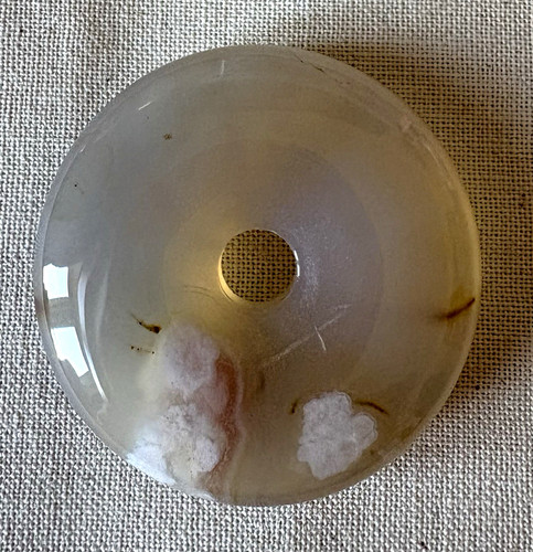 Sakura agate donut disc - agate,