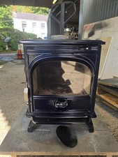 Dovre 250 Blue Black Enamel Multi Fuel Stove. Good Condition.