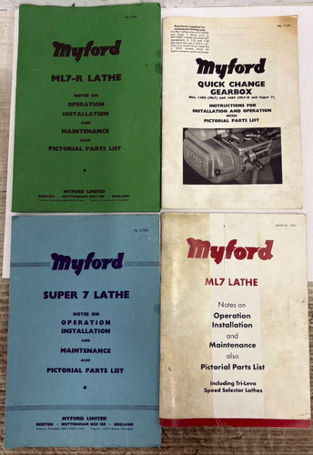 Used myford lathe manuals - myford,