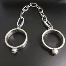 Bondage Heavy Stainless Steel Handcuffs Ankle Cuffs Collar Slave Restraint  BDSM