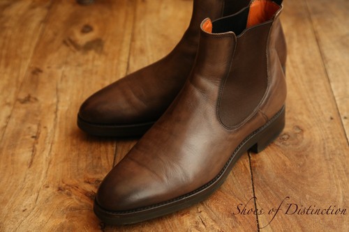 Santoni brown leather - brown,