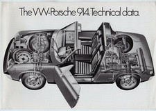 VW Porsche 914 Specifications 1971-72 UK Market Foldout Brochure 1.7 914/6