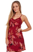 Ladies Autograph Satin Lace Womens Floral Print Chemise