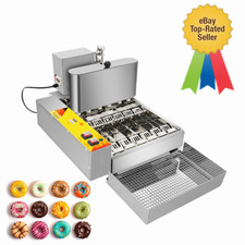✅6 Rows Electric Automatic Donut Fryer Doughnuts Maker Machine Stainless Cooking