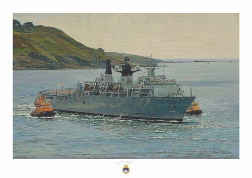Hms albion entering plymouth - hms,