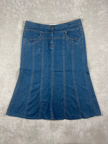 Denim midi skirt w34 - midi, uk