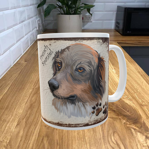 French spaniel dog - 11oz, coffee