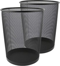 Mesh Waste Bins Iron Trash Bin Paper Basket Kitchen Bedroom Office Rubbish Small