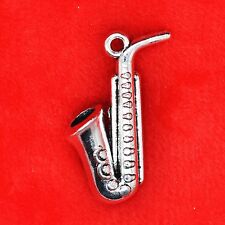 4 x Tibetan Silver Saxophone Sax Music Instrument Charm Pendant Jewellery Making