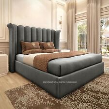 Ottoman Bed Frame Winged Plush