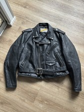 Vintage Schott Perfecto Leather Jacket Mens Black 46 XL Motorcycle