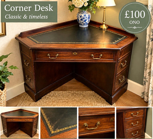 Traditional corner desk dark - traditional,