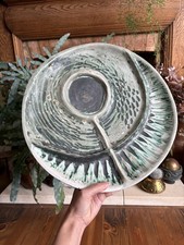 Vintage Large Studio Pottery Hors D’Oeuvres Serving Platter Tapas Plate 37cms