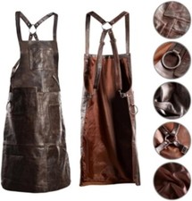 Brown Vintage 2-Tone Leather Apron PREMIUM LEATHER APRON GRILL/BBQ/BARISTA/CHEF/