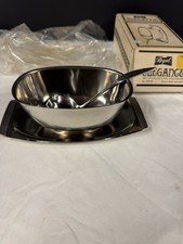 Vintage Stainless Steel Gravy Boat With Ornate Handle Design Regal Table Setting