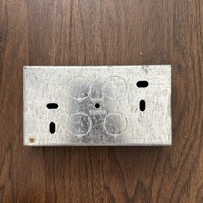 DOUBLE METAL BACK BOXES 2 Gang 25mm Light Switch Wall Socket Electrical Plate