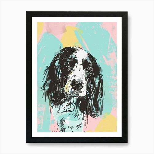 Springer spaniel dog pastel - dog,