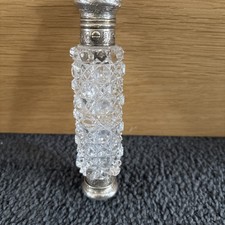 Victorian Silver & Cut Glass Double Ended Scent Bottle Nil Nisi Patria