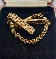 VINTAGE BROOCH SWEATER CLIPS 1970S GOLD PLATED COSTUME JEWELLERY