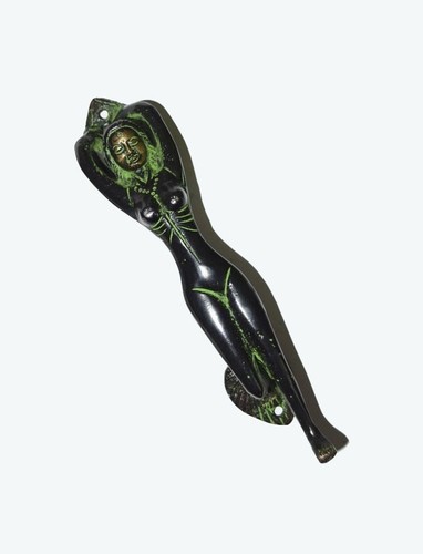 Brass girl door handle - girl,