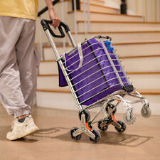 2-in-1 Folding Shopping Trolley Mobility Market Stair Climbing Utility Push Cart