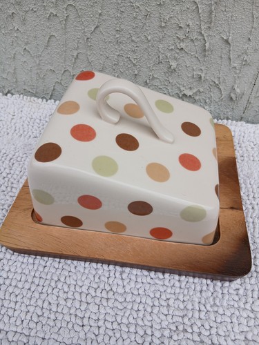Ceramic cheese dome polka - tg,