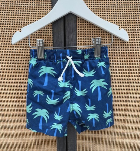 Navy swim shorts palm - swim, shorts,