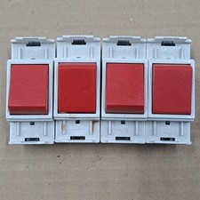 4x MEM Delta Grid Switch 20A 1 Way Light Switch Red Rocker - Also Fits Contactum