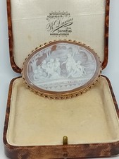 9ct Cameo Brooch Birmingham 1976 Beautifully Carved