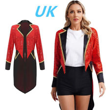 UK Women Circus Ringmaster Cosplay Costume Circus Magician Show Jacket Tuxedo