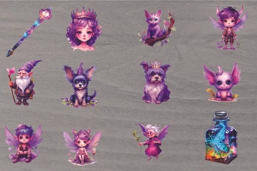 12x purple colour mixed fairy - purple,