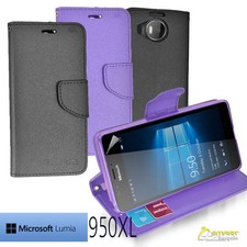CL Wallet Flip Case Cover For Microsoft Nokia Lumia 950 XL + Scren Protector