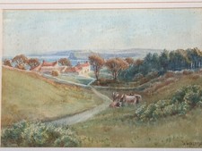 Vintage Original watercolour painting by Violet Walton Scarborough from Cloughto