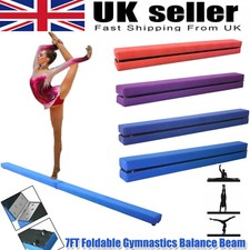 7FT Full Size ZELUS Folding Floor Balance Beam Gymnastics Beam for Kids Wood