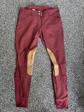 Elation Platinum Ladies Breeches 28R Stretch Leather Knee Patch RRP£100 Burgundy