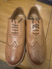 London Brogues Gatsby Tan Lace Up Brogues Mens Leather Round Toe Shoes